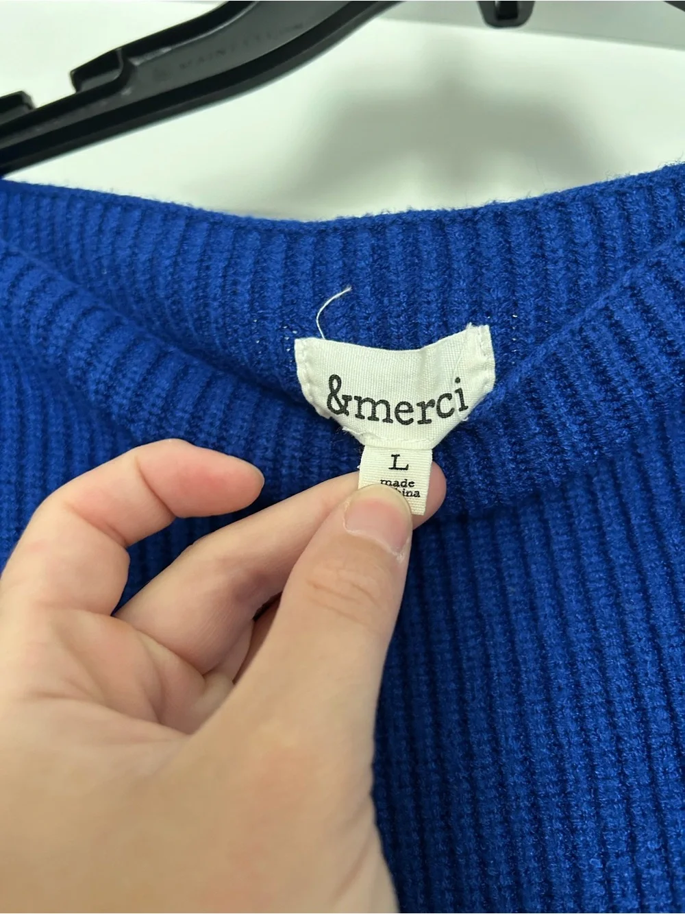 Men's Crewneck Ribbed Sweater in Royal Blue